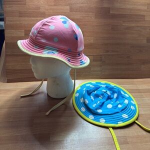Hanna Andersson polkadot summer sun hat bundle size Xs pink & blue